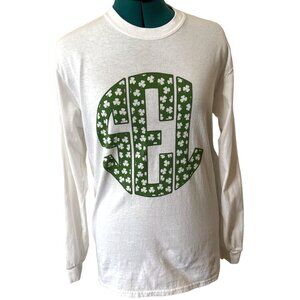 Gildan Activewear Heavy Cotton SEL Shamrock Theme White & Green Women's Size M